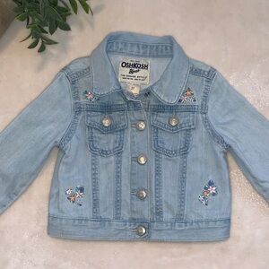 Oshkosh B’Gosh Denim Floral Jacket 2T EUC Jean